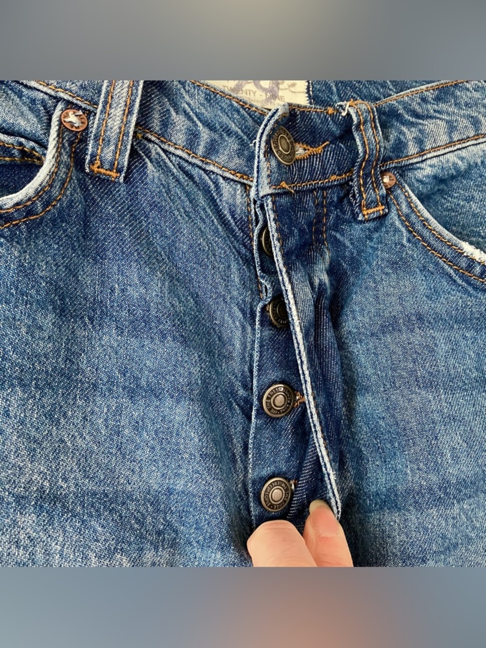 FREE PEOPLE We The Free Old West Wide Leg Jeans Size 29 Baggy Fray Hem Festival - Picture 5 of 13